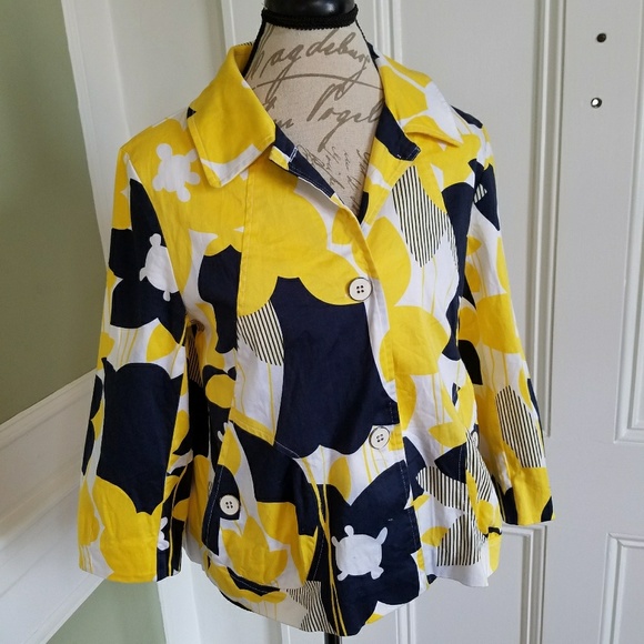 Erin London Jackets & Blazers - SOLD Erin London yellow, navy & white blazer